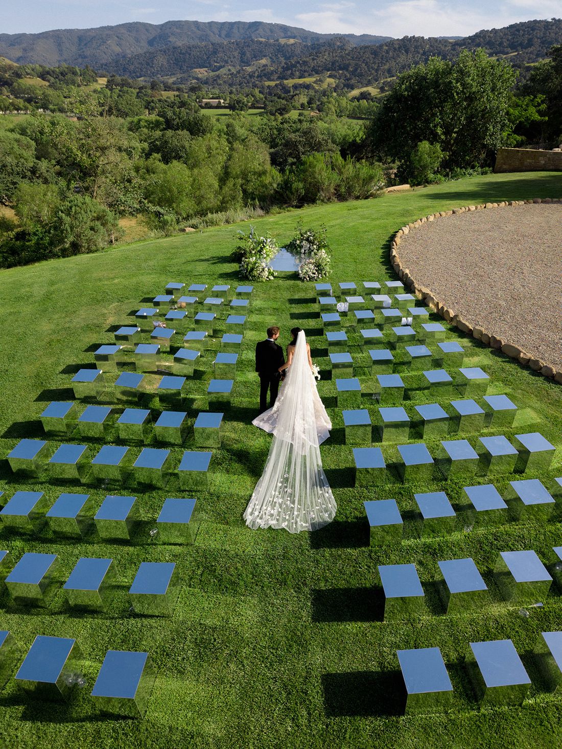 Custom ceremony seating layout from above